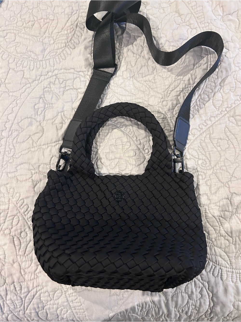 CALIA by Carrie Underwood Black Woven Mini Crossbody Bag